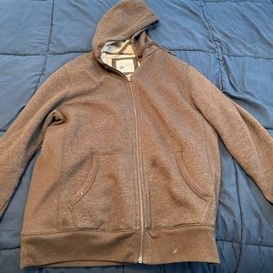 Mens Brown fleece hoodie